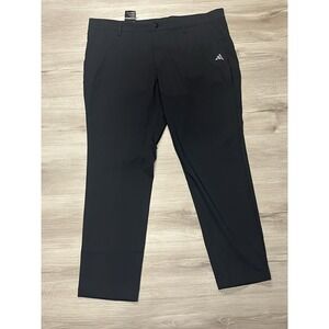 NWT Adidas Golf  38x30‎ Regular Fit Tapered Pants Black Stretch Flat Front